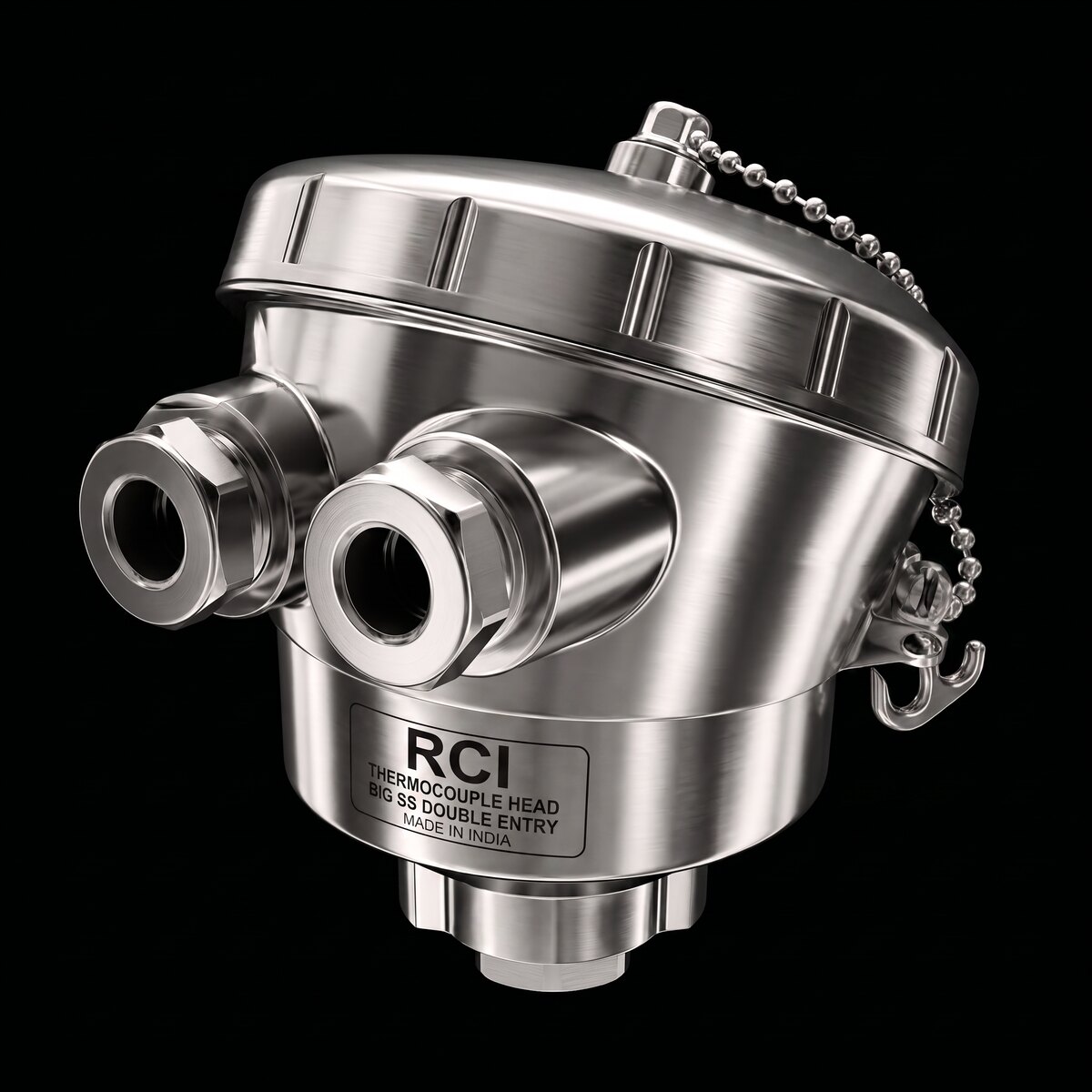 Thermo Couple Head Big SS Double Entry
